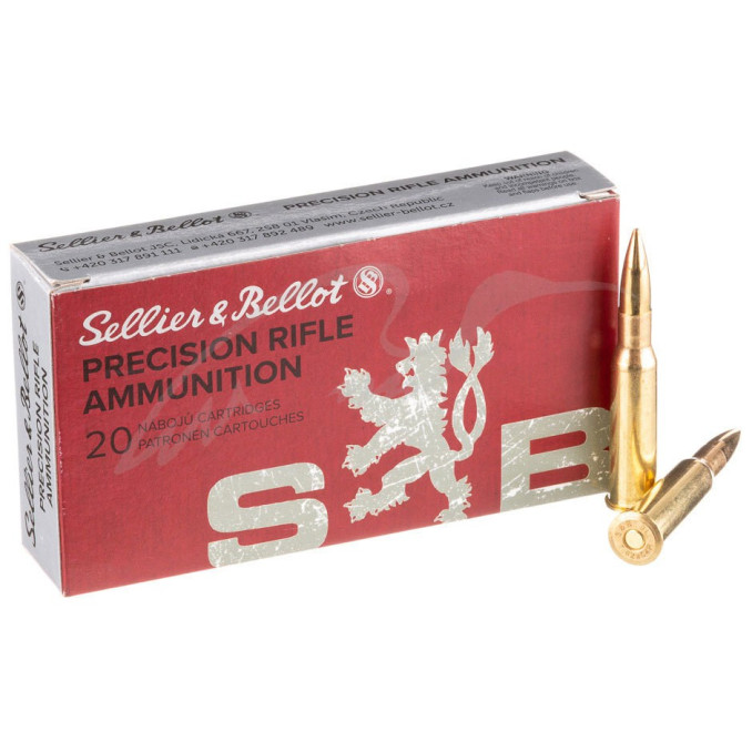 Патрон Sellier & Bellot кал. 7,62x54 R куля HPBT маса 11,3 г/ 174 гран. Поч. швидкість 788 м/с.