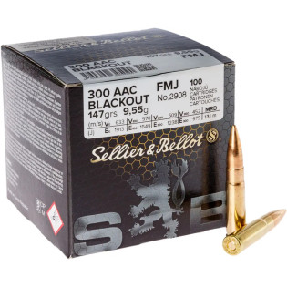 Патрон Sellier & Bellot кал. .300 AAC Blackout пуля FMJ 9,5 г/147 gr