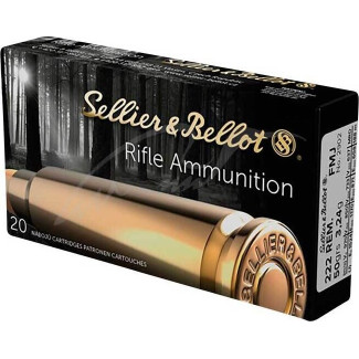 Патрон Sellier & Bellot кал. 222 REM куля FMJ маса 3,24 грама/50 гран. Поч. швидкість 970 м / з