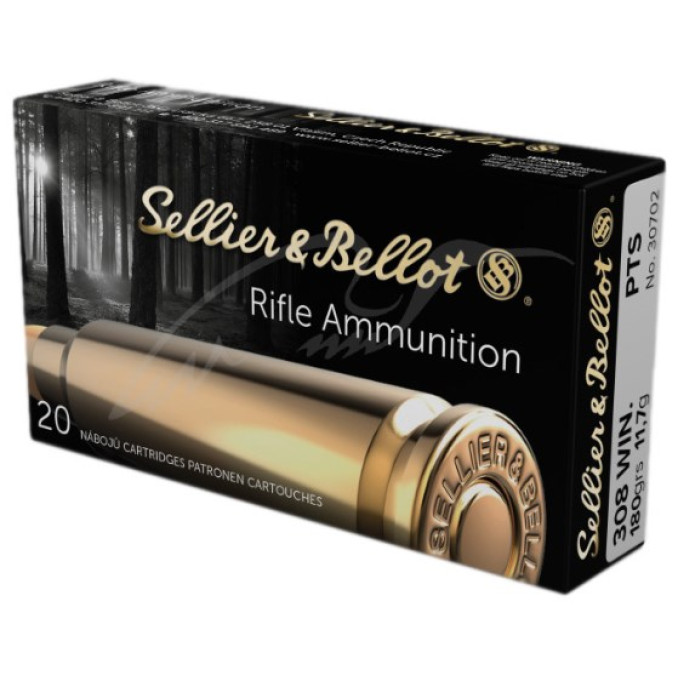 Патрон Sellier & Bellot кал. 308 Win пуля PTS масса 11,7 г/180 гран. Нач. скорость - 765 м/с