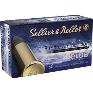 Патрон Sellier & Bellot Club калібру .22 LR, куля LRN, маса 2,6 г / 40 гр