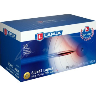 Патрон Nammo Lapua кал. 6.5x47 Lapua куля Scenar-L маса 8,8 г/136 гран. Поч. швидкість - 800 м/с