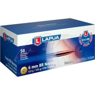 Патрон Nammo Lapua кал. 6 mm Norma BR куля Scenar-L маса 6,8 г/105 гран. Поч. швидкість - 815 м/c