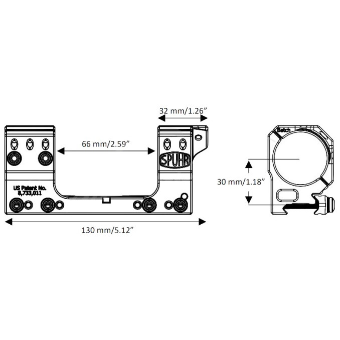 Моноблок Spuhr SP-4001C. d-34 мм. High. Picatinny