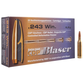 Патрон Blaser кал. 243 Win пуля CDP масса 6,5 грамм/ 100 гран