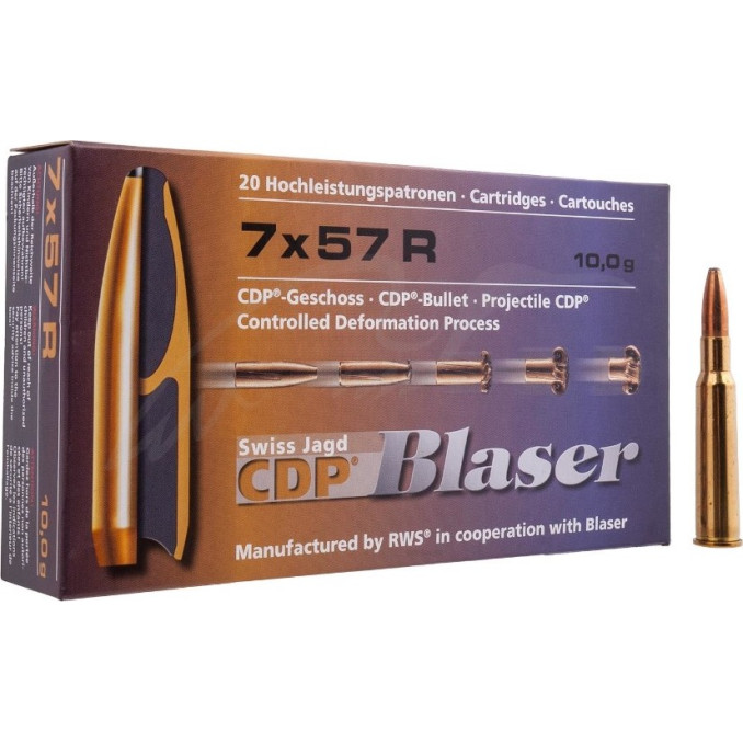 Патрон Blaser кал. 7x57 R куля CDP маса 10,0 грам/ 154 гран