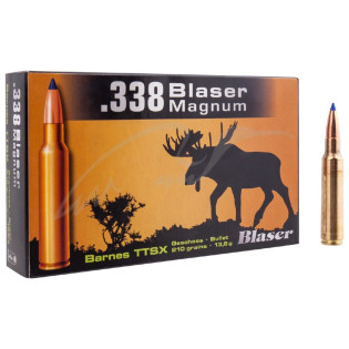 Патрон Blaser Barnes TTSX кал .338 Blaser Magnum масса пули - 13,65 грамм / 210 гран.
