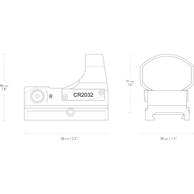 Приціл коліматорний Hawke Reflex Sight "Wide View" 3 MOA. Weaver