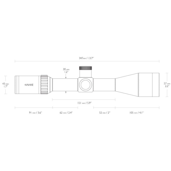 Приціл оптичний Hawke Vantage 30 WA 4-16х50 SF сітка 17HMR 16x з підсвічуванням