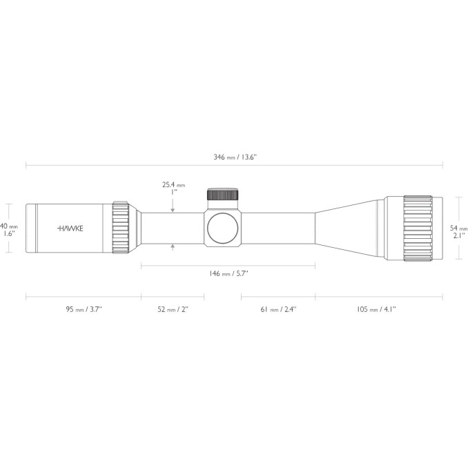Приціл оптичний Hawke Vantage 4-12х50 АО сітка Mil-Dot