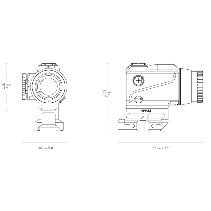 Приціл призматичний Hawke Prism Sight 1x15 сітка Speed Dot 3 MOA