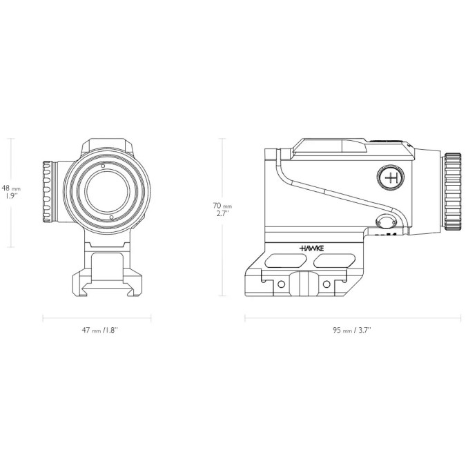 Приціл призматичний Hawke Prism Sight 4x24 сетка 5,56 BDC Dot