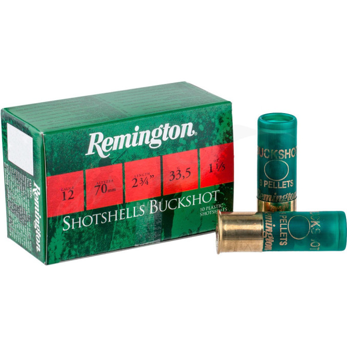 Патрон Remington BP Buckshot 12/70 картечь 11/0 (8,6 мм - 9 картечин) навеска - 33,5 г
