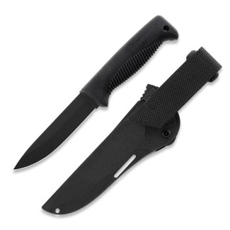 Ніж Peltonen M07, покриття cerakote black, чорний, чорний композитний чохол  