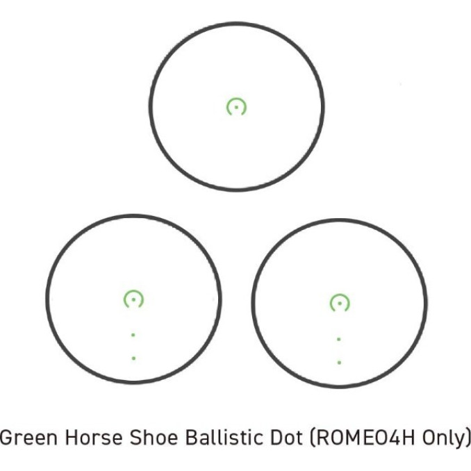 Прицел коллиматорный SIG Optics ROMEO4H RED DOT SIGHT,GREEN HORSE SHOE DOT, 0.5 MOA ADJ SOR43013