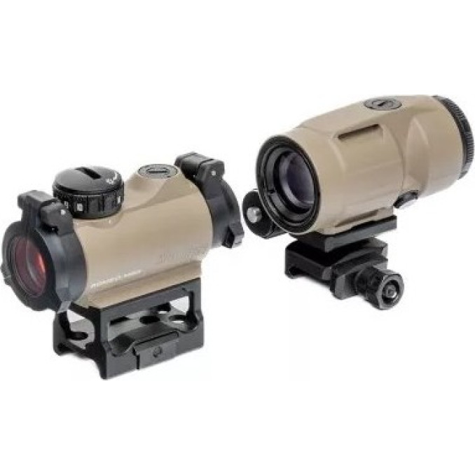 Комплект Sig Optics коліматор ROMEO-MSR 2 MOA і магніфер JULIET3-MICRO 3X22MM FDE