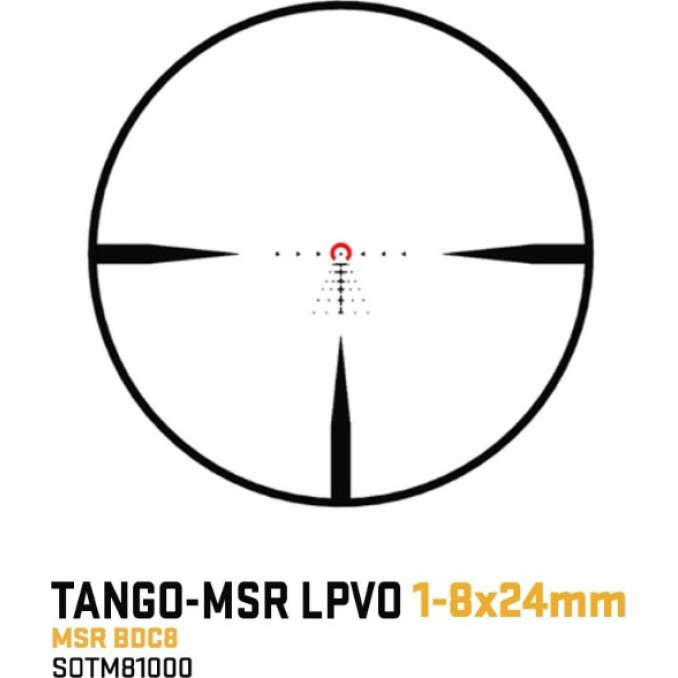 Приціл оптичний TANGO MSR 1-8X24MM, 30MM, SFP. Сітка MSR BDC8 з підсвічуванням SOTM81000