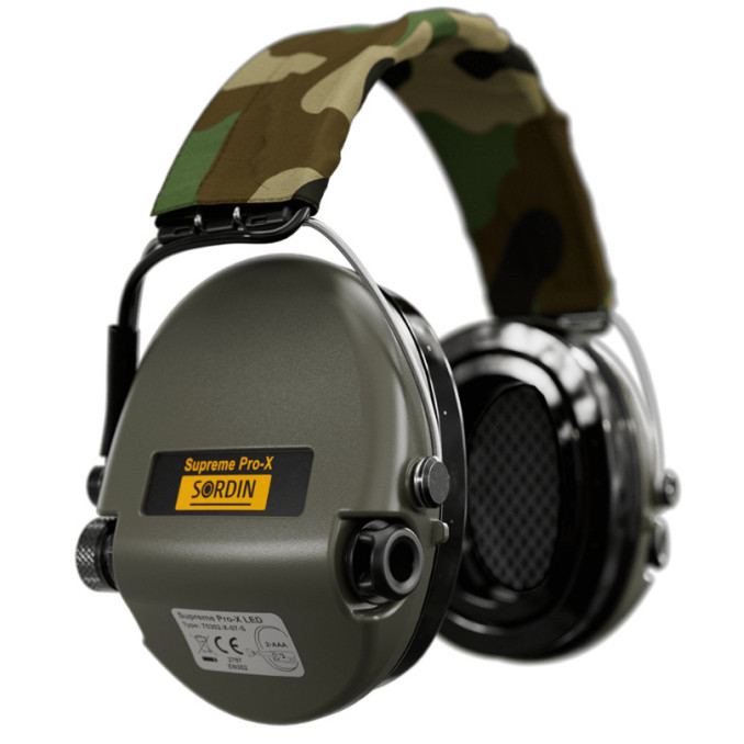 Навушники Sordin Supreme Pro X з LED ліхтариком. Колір: олива