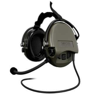 Активные наушники Sordin Supreme MIL CC с задним держателем. Цвет: зеленый