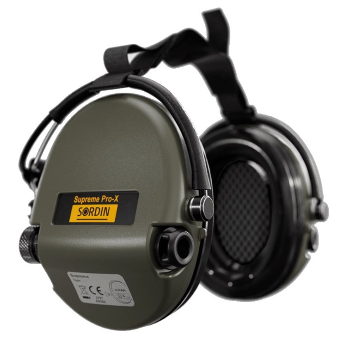 Навушники Sordin Supreme Pro X с заднім тримачем. Колір: зелений