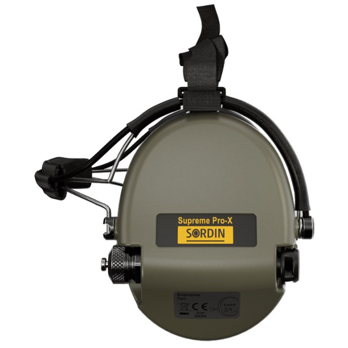 Навушники Sordin Supreme Pro X с заднім тримачем. Колір: зелений