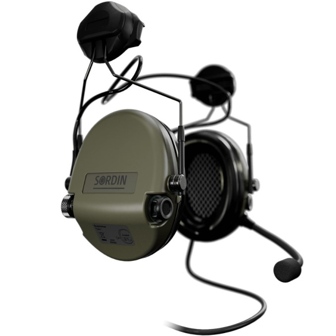 Активные наушники Sordin Supreme MIL CC с ARC Rail. Цвет: зеленый