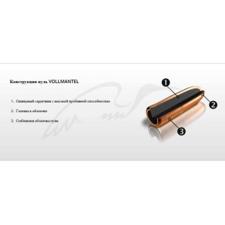 Патрон RWS Magnum FMJ кал. 22 WMR куля VM маса 2,6 г