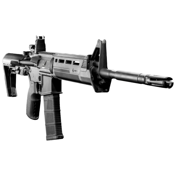 Дульний пристрій з полум'ягасником MFT EvolV AR-15  - чорний