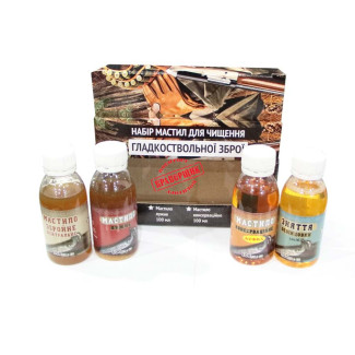 Набор ружейных масел Глухарь "Гладкоствольное оружие" (нейтральное, щелочное, консервация, освинцовка)