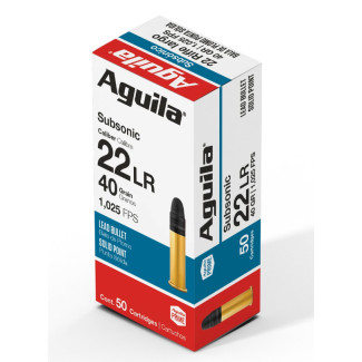 Патрон Aguila 22 LR Subsonic Lead SP 40GR