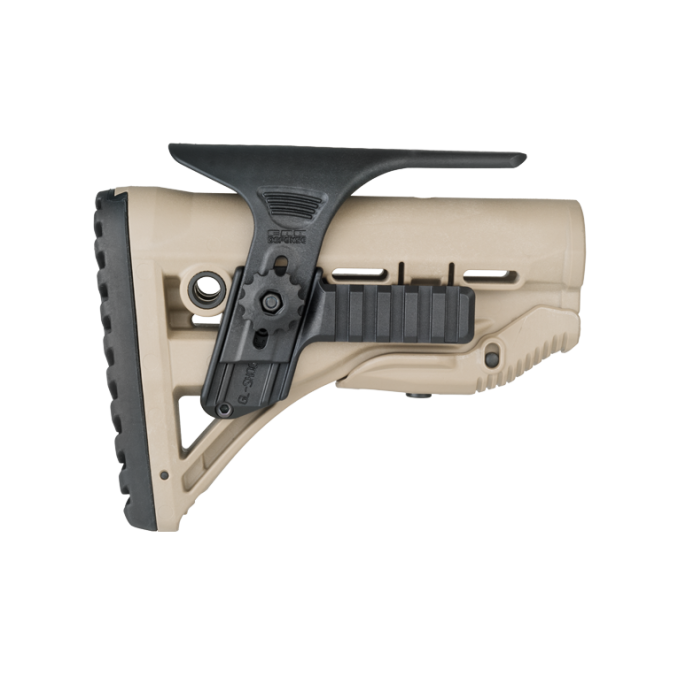 Щека регулируемая FAB с планкой Пикатинни для приклада GL-SHOCK с амортизатором, черная