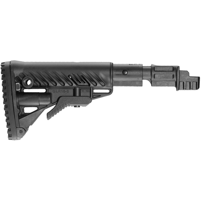 Приклад телескопический с амортизатором FAB для AK 47, черный