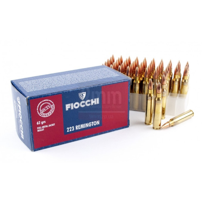 Патрон Fiocchi .223 Rem, LE 62gr, FMJ