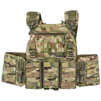 Бронежилет УкрТак с плитами и боковой защитой. One size. Мультикам