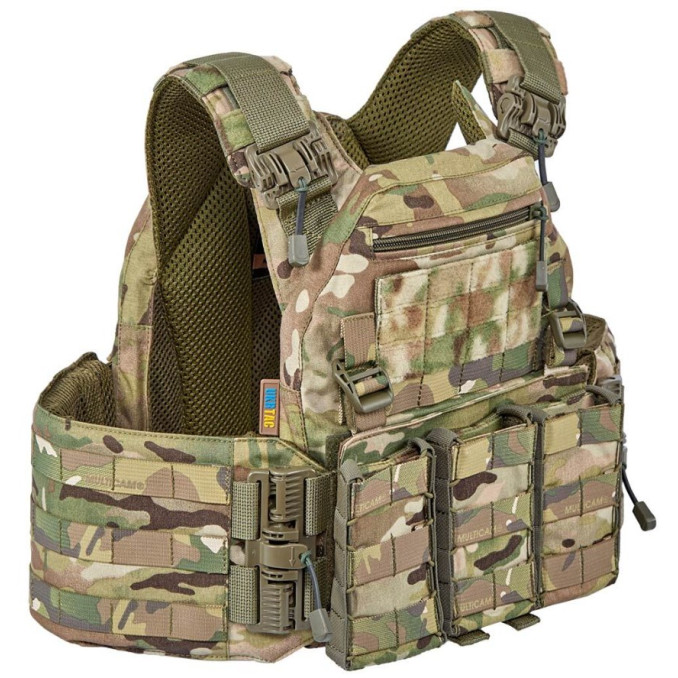 Бронежилет УкрТак с плитами и боковой защитой. One size. Мультикам