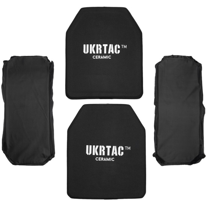 Бронежилет УкрТак с плитами и боковой защитой. One size. Мультикам