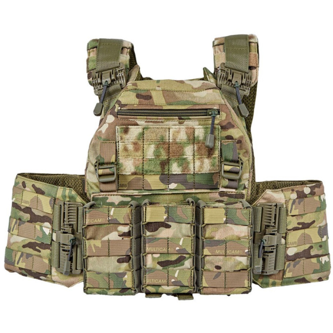 Бронежилет УкрТак с плитами и боковой защитой. One size. Мультикам