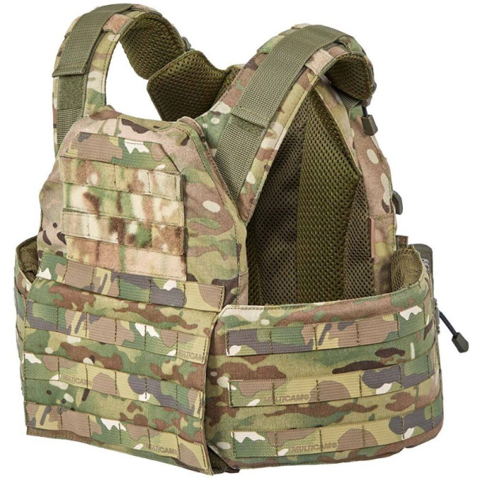 Бронежилет УкрТак с плитами и боковой защитой. One size. Мультикам