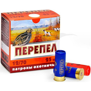 Патрон ТАХО Перепілка кал. 12/70 дріб №11 навішування 24 г 25 шт/уп.