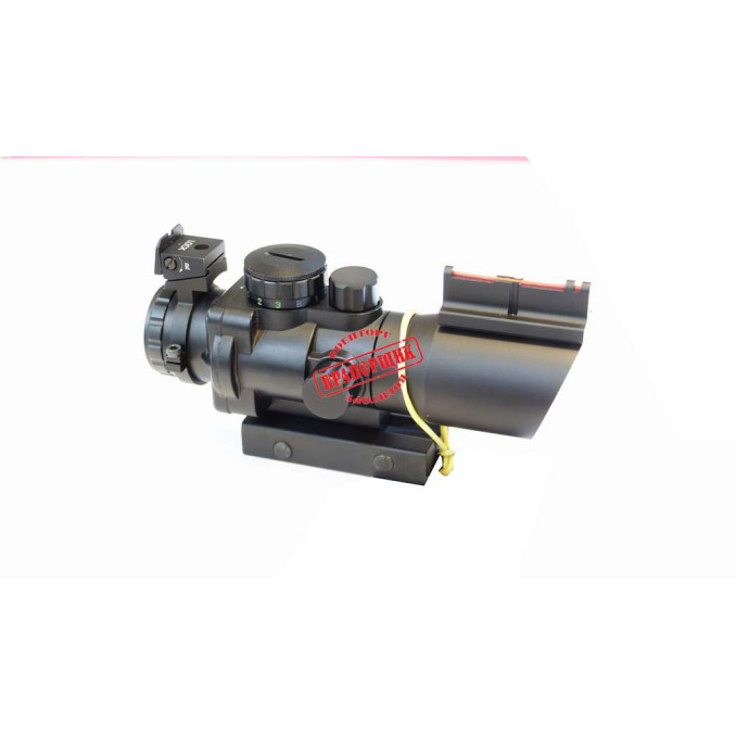 Призматичний приціл 4х32 TRI Illuminated SCOPE W Fiber Optic Sight з прицільною сіткою MIl-DOT