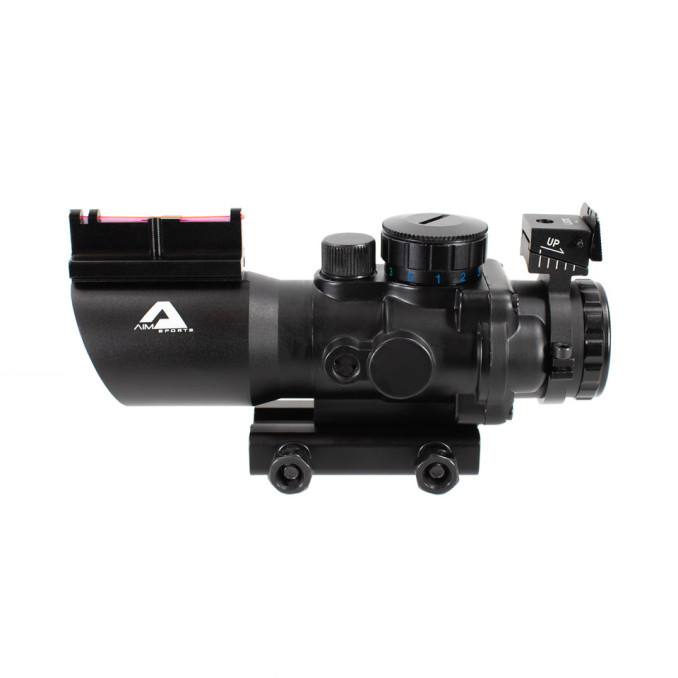 Призматичний приціл 4х32 TRI Illuminated SCOPE W Fiber Optic Sight з прицільною сіткою MIl-DOT