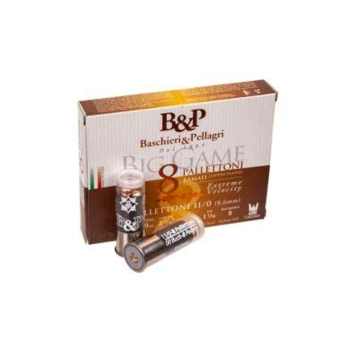 Картечь в контейнере B&P BIG GAME PALLETTONI EXTRA VEL. (8P) к.12/20/70 №11/0, 10/100шт 30гр