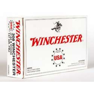 Патрон нарезной Winchester USA к.308Win FMJ 9,53 гр.