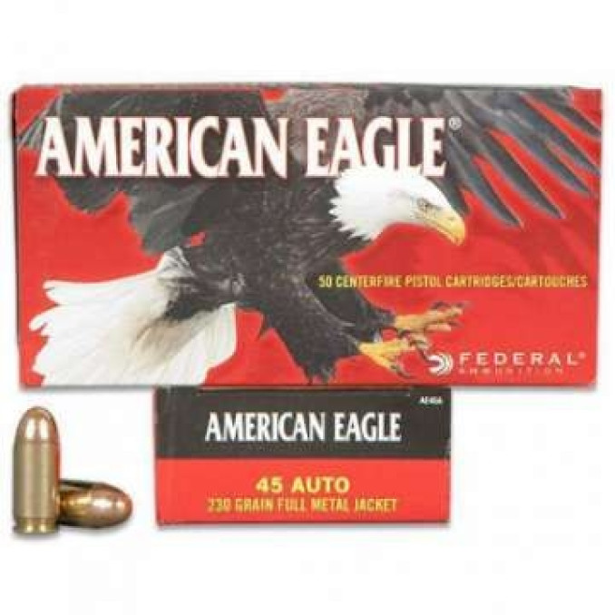 Патрон нарізний Federal American Eagle Auto кал .45 FMJ-SWC 14.9 гр (230GR)