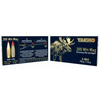 Патрон нарізний ТАХО к.300WinMag A-Max 13.5гр