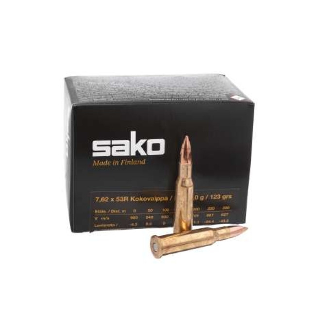 Патрон нарезной Sako Range FMJ кал.7,62х54R 8,0гр