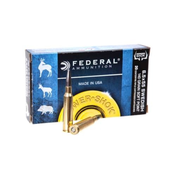 Патрон нарізний Federal Power-shok 6,5X55 Swedish SP 9,07гр (140GR)
