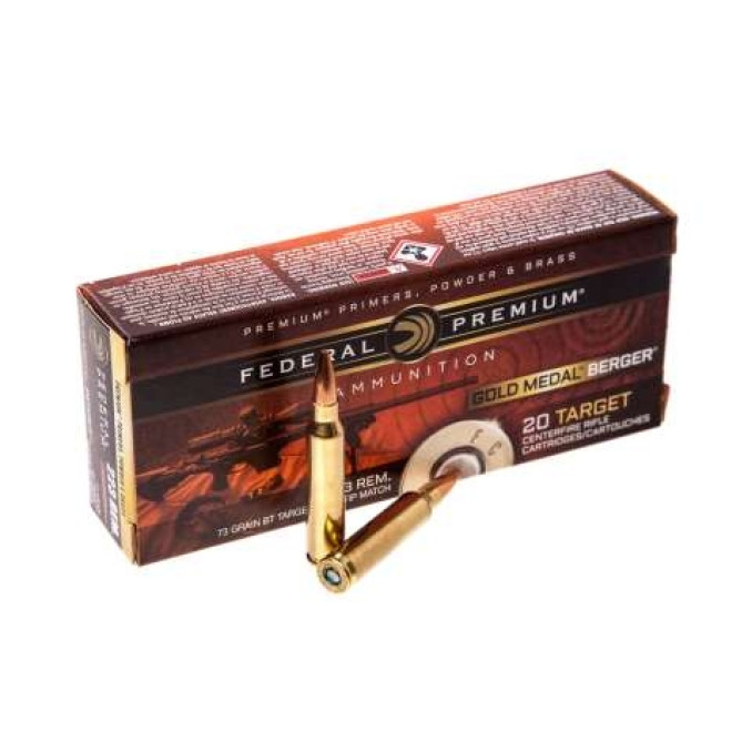 Патрон нарізний Federal Gold Medal 223Rem Berger BT Target 4,73гр (73GR)