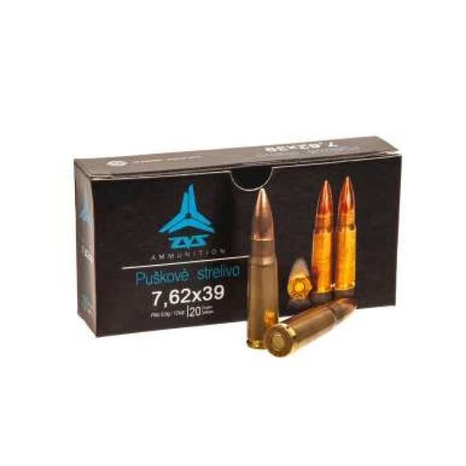 Патрон нарізний ZVS FMJ кал.7.62x39 8,04гр (124gr)