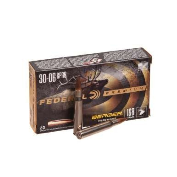 Патрон нарезной Federal PREMIUM Berger Hybrid Hunter кал.30-06 168GR (10,89 г)